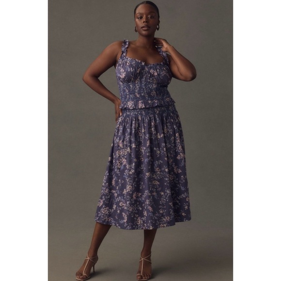 Anthropologie Dresses & Skirts - ANTHROPOLOGIE Smocked Waist Midi Dress